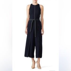 $348 Joie Mairead Navy Wide Leg Jumpsuit Sz 4